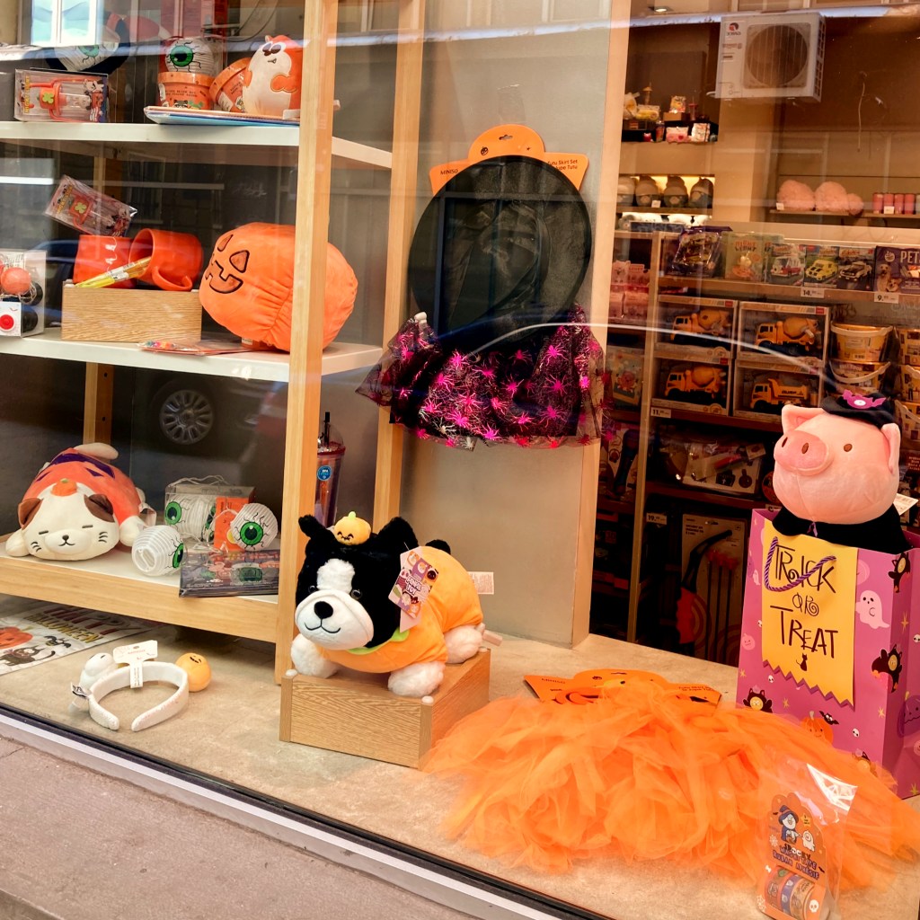 Halloween themed products and toys fitting to the Halloween theme of the book